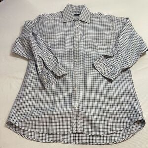 Burberry London Blue Plaid Button Up Shirt Size 16L
